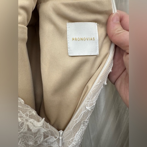 Pronovias Panjin Wedding Gown Size 14 Lace Long Sleeve - Picture 14 of 15